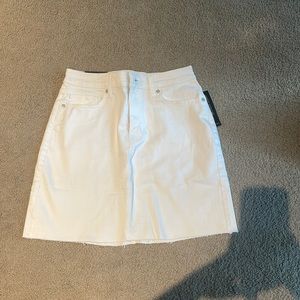 white mini skirt